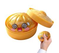 Glitter Dumpling - Cute Food Shape Squeeze Fidget, Bun Rebounding Toy with Shimmering Interior, Calming Tactile Hand Texture, Ideal for Soothing In The Workplace Or Classroom