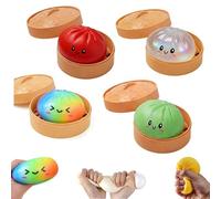 Glitter Dumpling, Glitter Dumpling Squishy Box, 4 Inch Squishy Dumplings, Anxiety Relief Fidget (4pcs-C)
