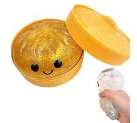Glitter Dumpling, Glitter Dumpling Squishy Mystery Box, Fidget Stress Relief Toy, Soft Squeeze for Adults & Teens (Gold)