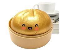 Glitter Dumpling - Shimmer Gel TPR 4 Inch, Giant Rainbow Stress Relief Ball | Rare Pink Mysterious Bun Fidget Toy for Teens Adults Students in Classroom Home Office Car Ride and Travel