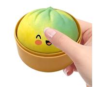 Glitter Dumpling Stress Ball - Pinch Toy for Relaxation | Squishy Bun Shape Sensory Fidget Toy for Studying Working Travel Home Office Classroom Car Ride Meditation Kids Teens Adults Stress Reliefs