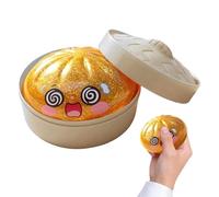 Glitter Dumpling Stress Toy, Cute Fidget, Relief with Bounce, Food Shape with Texture, 2.76x3.74 inches Sensory Squeeze, Novelty Gift for Kids Adults, Relaxation Tool for Home Office