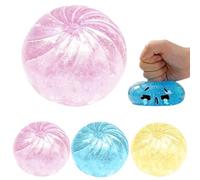 Glitter Dumpling Toy - Dumplings Squeeze, Soft Squeeze Stress Relievers with Cute Steamed Bun Design, Fidget Sensory Toy, Easter Basket Filler, Birthday Christmas for Kids Teens Adults