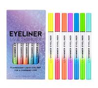 Glitter Eye Liner, Waterproof Makeup Pen, Shining Gel Pencil, Long Lasting Party Dance Night Beauty Tool, High Pigment Everyday Stage Performance Accessory, Cosmetic Gear for Women, Artist, 0.6MLx6pcs