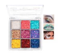 Glitter Eyeshadow Palette, Neon Eye Shadow Makeup, 9 Color Eye Shadow Palettes, For Stunning Palette Eye Glitter Makeup, Glitter Shimmer Eye Make-up, For Eye Lips Face Body (02#)