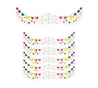 Glitter Freckles, Makeup Stickers, Face Patches, Skin-Friendly Water Transfer, Star and Heart Patterns, Party Concert Daily Use, 5.91x2.05 Inches, Multicolor, 6 Pieces