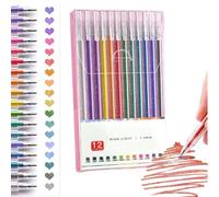 Glitter Gel Pen Set - High-Saturation Sparkling Pens, Shiny Color Glitter Gel Pens - No-Bleed Dense Ink for Black Paper, Smooth Coloring Pen for Adult Coloring, Journaling & DIY (12 color)