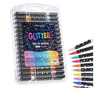 Glitter Gel Pens - Writing and Painting Art Markers for School | Sparkling Ink Pen Set with Smooth Flow & Bright Color Finish for Kids Teens Adults Drawing Journaling and Creative Projects