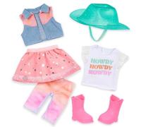 Glitter Girls - 14-Inch Doll Clothes - Horseback Riding Outfit for Dolls - Pink & Blue Vest - Hat, Skirt, Cowgirl Boots - Toys for Kids 3 Years+ - Howdy, Friends!