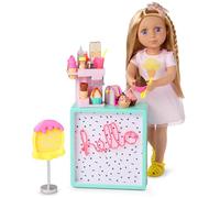 Glitter Girls - 14-Inch Fashion Doll & Play Food Set - Blonde Hair & Violet Eyes - Play Food & Pet Comb - Accessories for 14-Inch Dolls - Toys for Kids 3 Years+ - Lacy & GG Ice Cream Playset