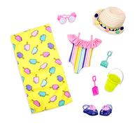 Glitter Girls Beach Day Rays, Conjunto de Playa para muñecas de 36 cm