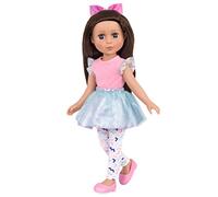 Glitter Girls - Candice - Muñeca de Moda de 36 cm - Cabello castaño y Ojos Azules violáceos - Brazos y piernas posables - Conjunto de Volantes y moño Cabello - 3 años +