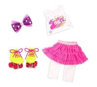 Glitter Girls Deluxe Ropa para muñecas 36 cm muñecas - Traje de Patinaje - Falda, Leggings, Top, Patines, Lazo (6 Piezas) Juguete a Partir de 3 años
