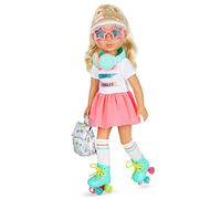 Glitter Girls Deluxe Sunnie - Muñeca móvil de 36 cm con patines, ropa, accesorios y pelo largo rubio rosado para peinar - juguete a partir de 3 años (11 piezas)