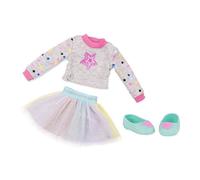 Glitter Girls - Estrella suéter y tutú - Zapatos de Tul arcoíris y Purpurina - Ropa de muñeca de Ajuste fácil - Accesorios para muñecas de 14" - 3 años + - Shine Bright!