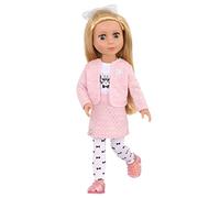 Glitter Girls - Fifer - Muñeca de Moda posable de 36m - Cabello Rubio y Ojos Verdes - Cárdigan y Falda Rosa - Conjunto con Tema de Gatos - 3 años +