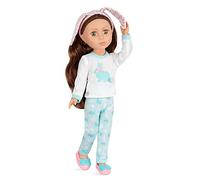 Glitter Girls - Pixie - Muñeca Slumber Party de 36 cm - Cabello castaño y ojos color avellana - Conjunto de pantuflas y conejito - Muñecas de moda posables - 3 años +