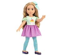 Glitter Girls - Sashka - Muñeca de Moda posable de 36m - Cabello Rubio y Ojos Verdes - Vestido Cupcake con moño Cabello - Zapatos de Purpurina y Leggings Sprinkle - 3 años +