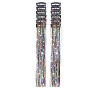 Glitter Hair Strands - 50x3.5cm Shiny PET Decorative Twinkle Extensions, Trendy Stylish Enhancers | Female Youth Festival Event Performance Fun Style Accessory