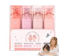 Glitter Highlighters - 4 Pcs Aesthetic Pastel Marker Set | Smudge-Proof Color Pens for Journaling, Note-Taking, Planners, School Supplies, Scrapbooking, Office Stationery, Study Accessories & Creative