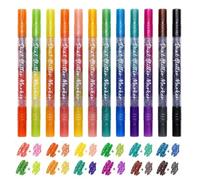 Glitter Markers for Kids - 12 Pieces Sparkling Double-ended Markers
