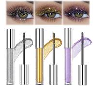 Glitter Mascara for Eyelashes, Question Beauty Glitter Mascara for Women, Question Beauty Mascara, Question Beauty Gold Mascara, Waterproof Gold Mascara for Eyelashes(D)