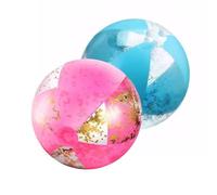 Glitter Pelota de Hinchable Beach,Transparente Pelotas de Playa,Lentejuelas Bola Hinchable para Actividades de Verano al Aire Libre,Juegos acuáticos,Fiesta en la Piscina,2 Piezas,40cm