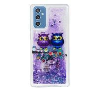 Glitter Quicksand Líquido para OPPO Reno 7 Lite 5G Arena Flowing Líquido Brillar Lentejuelas Carcasas Cristal Suave Silicona TPU Teléfono Trasera Protección Caso para OPPO Reno 7 Lite 5G,Búho