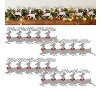 Glitter Reindeer Christmas Decor, Silver Reindeer Decorations for Mantel, Door, Or Wall, Christmas Tree Wreaths Decor Accessories, For Holiday Party Decoration Xmas Gift(20pcs)