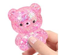 Glitter Sensory Squeeze Toy, Soft Stress Relief Ball, Compact Size Bear Gummy Toy with Squishy Texture, Gel Sensory Toys, Squeeze Ball with Fun Design, Stress-Toys for Kids Teens