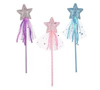 Glitter Star Wands 3pcs 11 Pulgadas Princesa Angel Fairy Star Wands Girls Fairy Magic Dress-up Wand Angel Adjuntos de Disfraces para el cumpleaños Suministros de Fiesta de Navidad Halloween1