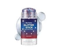 Glitter Stick - Americano resistente al agua de larga duración | Brillo facial del 4 de julio: para decoraciones, ropa, vestido