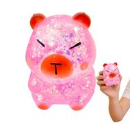 Glitter Stress Relief - Glitter Sensory Capybara, Squeeze Fidget with Relieving Stress, Fun Desk Toy, Fidget Accessory, Calming Toy for Kids Teens Adults Students Workers Home School