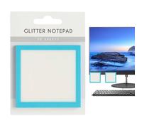 Glitter Transparent Sticky Notes - Transparent Glitter Notepads Stationery | Clear Notes | Pastel Self-Stick Memo Pads For Students, Office, Desk, Teacher, Classroom & Study