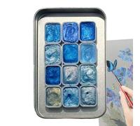 Glitter Watercolor Paint Set Sturdy - Kids 12 Color Portable Painting Palet