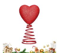 Glittering Red Heart Mini Valentine's Day Tree Topper Decoration | Romantic Heart-Shaped Tree Top Ornament For Indoor Festive Decor, Home, Office & Holiday Ambiance
