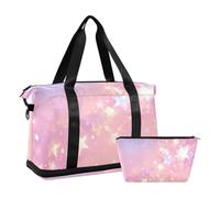 Glittering Stars Baby Peach - Bolsa de viaje para la noche, para fin de semana, con correa ajustable para viajes, multifuncionales, Melocotón bebé con estrellas brillantes, 1 size