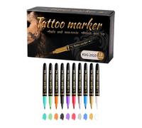 Glittery metalllic ttattoo Pens 10-Color Set - Washable Body Paint Markers