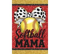 Glittery Red, Black, and Gold Softball Mom: Blank 120 Page Lined Journal/Notebook/Poetry/Lyric Book