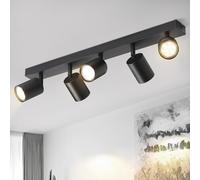 Glitzerlife Lámpara de techo LED de 5 focos negra foco de techo GU10