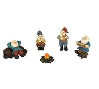 GlitZGlam Campamento de Gnomos Felices - Jardín de 6 Piezas Juego de Jardín de Gnomos en Miniatura