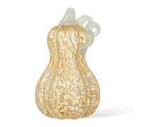 Glitzhome Calabaza de Vidrio soplado a Mano de 8.5 Pulgadas de Alto, diseño de Lunares ámbar, decoración del hogar