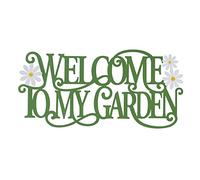 Glitzhome GH31226R - Letrero decorativo para pared, diseño de texto Welcome to My Garden