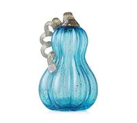 glitzhome Mesa de Calabaza de Cristal para decoración del hogar, Azul, 8.5 Pulgadas