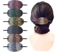 Glixoft 6 Pasadores De Cuero para Pelo con Palo, Horquillas Celtas Vintage, Accesorios para Cabello para Niñas Y Mujeres, Uso Diario