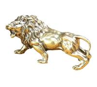Glixoft Adorno De León De Latón, Estatua De León Feng Shui, Escultura De León Guardián, Escultura De Animal Chino, Té, Mascota para Decoración De Mesa De Oficina