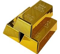 Glixoft Barra De Oro Realista De 3 Uds., Lingote De Oro Falso, Barra De Oro, Peso De Papel, Ladrillo Dorado, Suministros De Utilería para Escenario De Película para Fiesta Temática De Pirata