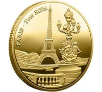 Glixoft Moneda De Torre Eiffel De París, Moneda De Oro De, Moneda Conmemorativa De París, Moneda Artesanal, Fichas De Suerte para Suministros De Decoración del Hogar