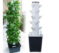 GLJDMBD Hydroponics Tower Garden - Sistema de cultivo hidropónico - Kit de jardín de hierbas para interiores con 30 cápsulas, bomba, macetas de red, temporizador, cultivo de hierbas, frutas y verduras