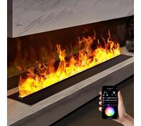 GLJTUO Chimenea De Vapor De Agua 3D para Interiores con Llamas De Niebla Realistas, Panel Ultrafino De 3 Mm, Control Remoto, Chimenea Decorativa para El Hogar.,App-800mm